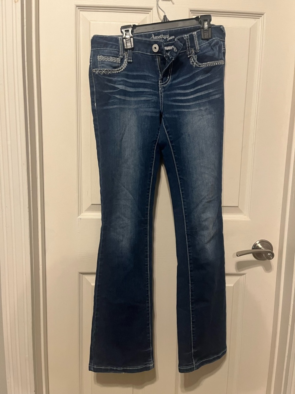 Amethyst Jeans Dark Blue Flare Jeans for Women